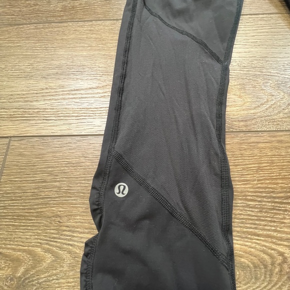 Lululemon Speed Crops Black Sz 6 W6HAYS Drawstring 23" Inseam High Waist Running - Picture 4 of 12